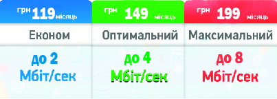 Тарифні плани з 01.01.2017